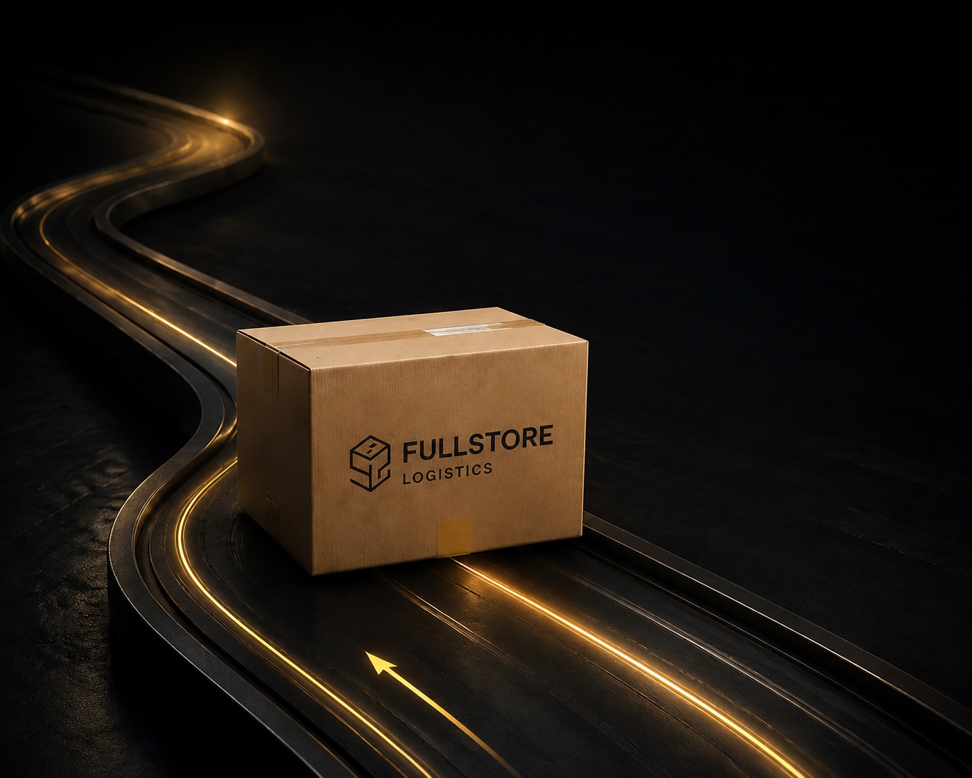 Коробка FULLSTORE на светящейся дороге